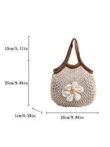 2026 New Fashion Versatile Women's Vacation Beach Bag, Classic 3D Floral Bucket Bag - Multicolor - View 8