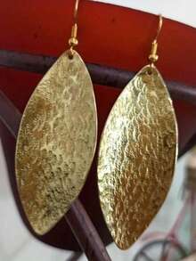 1 Pair Minimalist Fashion Tassel Earrings, Elegant And Personalized Metal Earrings, Delicate Daily & Party Earrings - Gold - View 1