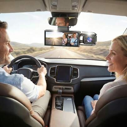 1+1 Dual Dash Cam, Front 1080P And Rear 480P, With Infrared Night Vision, Loop Recording, Wide Angle Car DVR Camera, 24-Hour Parking Monitoring, Dual Lens Car Dashboard Camera, Battery Capacity: 150mAh