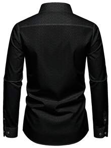 Áo sơ mi nam công sở tay dài cài cúc, họa tiết kẻ caro tinh tế, kiểu dáng trang trọng nhưng thoải mái. - màu đen - Xem 2