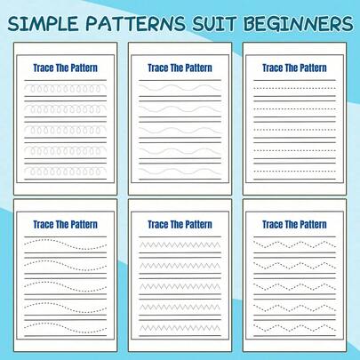 Pencil Control Practice Workbook, Guided Tracing Exercises, Including Repetitive Stroke Practice And Pattern Tracing, Helps Improve Stability, Accuracy And Focus, Suitable For Daily Handwriting Practice At Home Or In Classroom.