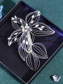 1pc Elegant Bridal Hair Comb, Women Hair Accessory For Wedding, Party, Photography, Celebration - Multicolor - View 3