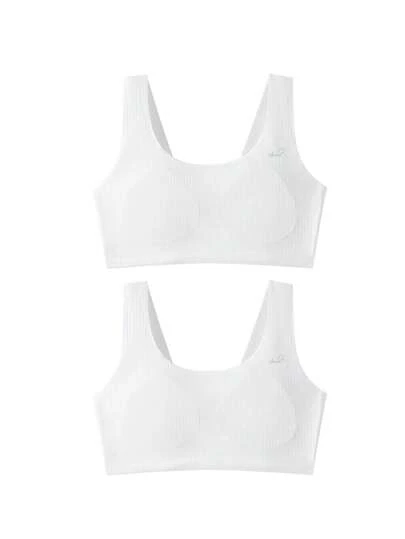 Annil Bộ 2 áo ngực thể thao Modal dành cho nữ sinh trung học cơ sở và trung học phổ thông trong giai đoạn dậy thì - Áo ngực giai đoạn 2 có đệm mút.