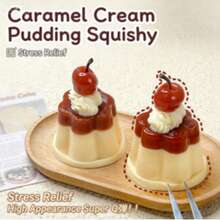 2026 New Arrival 1pc Soft & Cute Cream Cherry Pudding Squishy, Suitable For Parties, Birthdays, Summer Gifts, Graduation Gifts - Multicolor - View 3