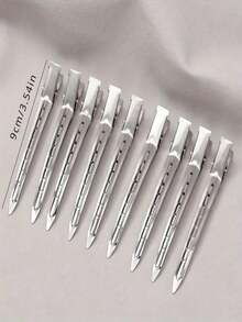 1.8 Inch Matte Silver Single-Tooth Hair Clip, Professional Styling Alligator Clip - Large Hairpin 9CM - View 2