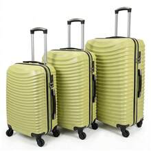 Conjunto de 3 malas com rodas giratórias silenciosas, um companheiro de viagem elegante e versátil. - Verde Lima - Ver 8