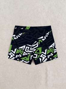 Men's Fashion Printed Pattern Drawstring Swim Trunks - Geometric Drawstring Swimming Shorts, Suitable For Summer Beach Vacation And Pool Entertainment - Multicolor - View 8