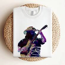 T-shirt femme imprimé Hot Chris Stapleton, chemise de musique country, taille S-4XL, T-shirt A363 - Blanc - Voir 3
