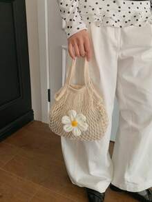 2026 New Fashion Versatile Women's Vacation Beach Bag, Classic 3D Floral Bucket Bag - Multicolor - View 3