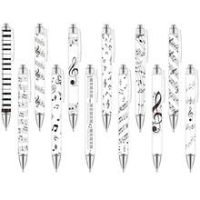 1/6/12支装圣诞音符圆珠笔，1.0mm黑色墨水笔，音乐主题派对礼物，办公用品 - 音符 - 查看 1