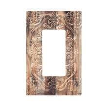 Decorative Outlet Covers Brown Wood Plank 3D Floral Embossed 1 Gang Rocker Light Switch Cover Plate Single Decora Light Switch Covers Wall Plate Faceplate For Bedroom Home Decor - Brown Wood Plank - View 8