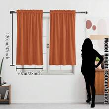 Bộ 2 rèm cửa nhỏ bằng nhung màu cam sang trọng kiểu Châu Âu COSENNATUR, thiết kế có khe luồn thanh treo, cản sáng cao, cách âm, cách nhiệt, làm tối phòng, bảo vệ sự riêng tư, mềm mại và mịn màng, vải co giãn, bền, có thể giặt, phù hợp cho phòng ngủ, phòng khách, phòng ăn, nhà bếp, văn phòng, tủ quần áo, định lượng 220gsm, Halloween - trái cam - Xem 13