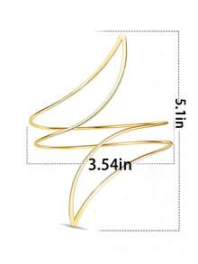 1Pc Gold Cuff Bracelets For Women Halloween Minimalist Simple Swirl Open Wide Wire Bangle Cuff Bracelets For Women Adjustable Arm Bangle Bracelets Punk Chunky Bracelet Adjustable Arm Accessories Jewelry Halloween Accessories - Gold - View 10