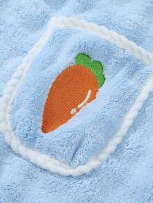 1pc Cartoon Rabbit Pink & Blue Plush Rabbit Ear Bathrobe, Soft & Comfortable, Non-Shedding, Thick & Soft, Loungewear, Winter Sleepwear, Hooded Robe - Multicolor - View 8