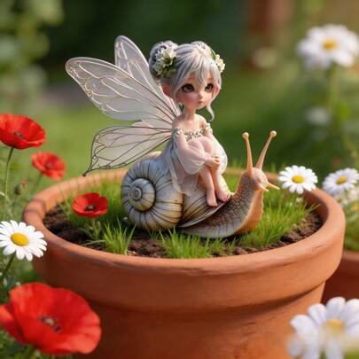 Cọc trang trí sân vườn hình ốc sên 2D bằng acrylic mới, vật trang trí tiểu cảnh sân vườn sáng tạo.