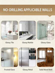 1个壁挂式浴室收纳架，悬挂式篮子，浴室整理架，无需钻孔 - 彩色 - 查看 8