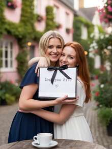 1pc Sister Gift Bag, Unique Premium Sister Gift Bag, Gift Wrap Bag For Sister, Lightweight Tote Bag With Ribbon, Women's Casual Handbag, Wedding Party Gifts, Birthday Gift - Multicolor - View 5