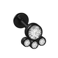 1 chiếc khuyên môi bằng thép không gỉ 16G đính đá CZ đen, có ren trong, thích hợp cho xỏ khuyên sụn tai, vành tai, xoắn tai và daith. - đen - Xem 15