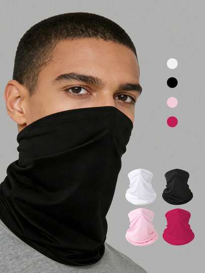 1 pieza/2 piezas Pasamontañas unisex de unicolor, máscara para esquí, adecuada para deportes de fútbol, ligera y conveniente, protección solar, específica para ciclismo