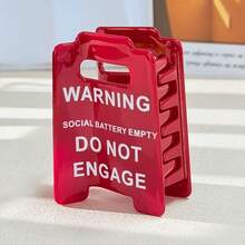 1pc Of Lady'S Over-Stimulated Warning Sign Hair Claw Clip, Please Do Not Approach Sign Hair Claw Hair Clip, Fun Yellow Hair Clip Is Suitable For Creating Thick, Flamboyant Styles - Multicolor - View 10