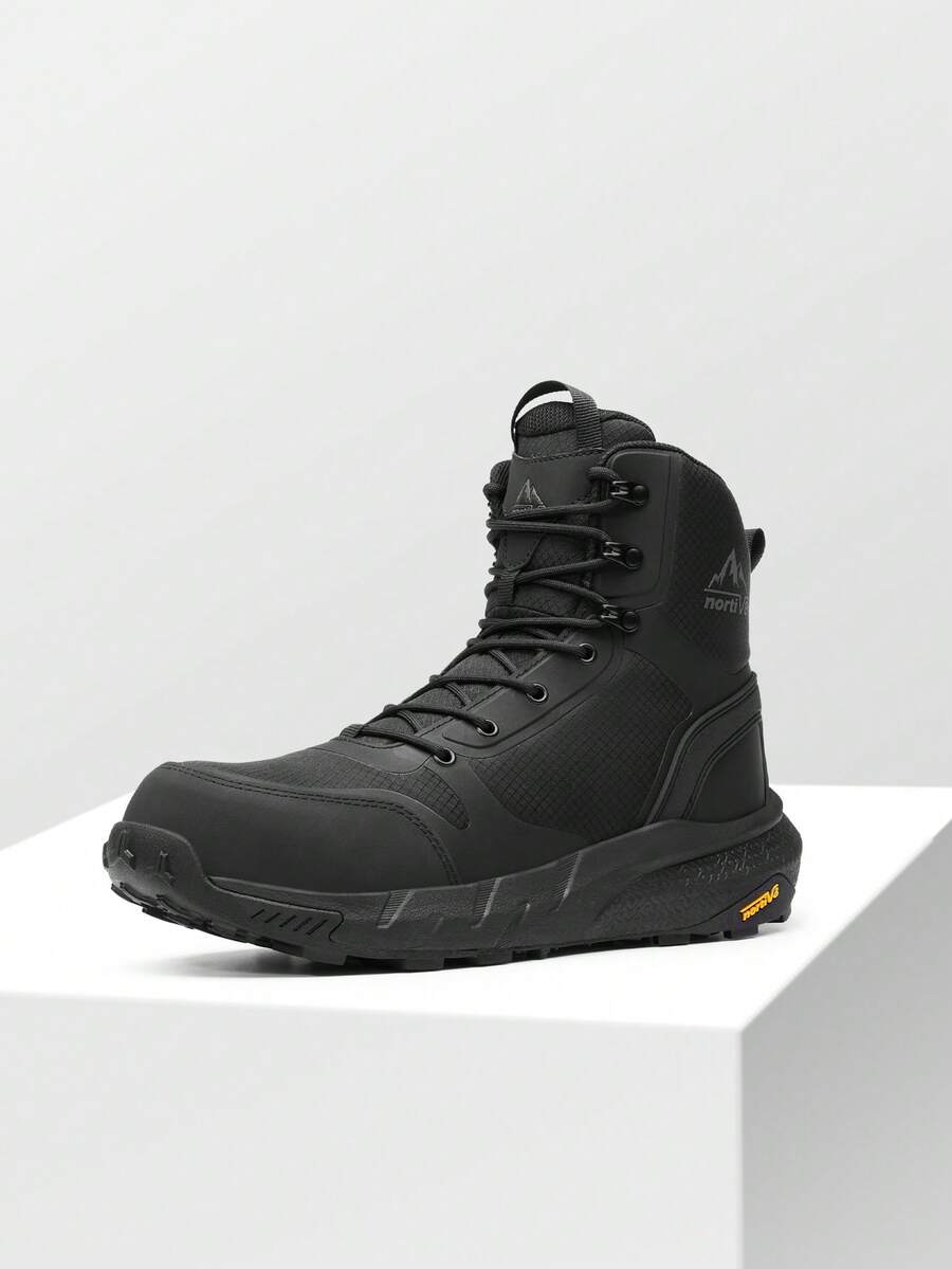 Lightweight 8" Composite Toe Work Boots For Men – Side Zipper, ASTM F2412-24 & F2913-24 Safety Boots For Construction Warehouse - màu đen - Xem 1