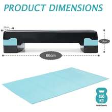 Crystals Adjustable Aerobic Stepper Fitness Step Board With Risers Home Gym Exercise Cardio Yoga Step Platform Blue - Black - View 2
