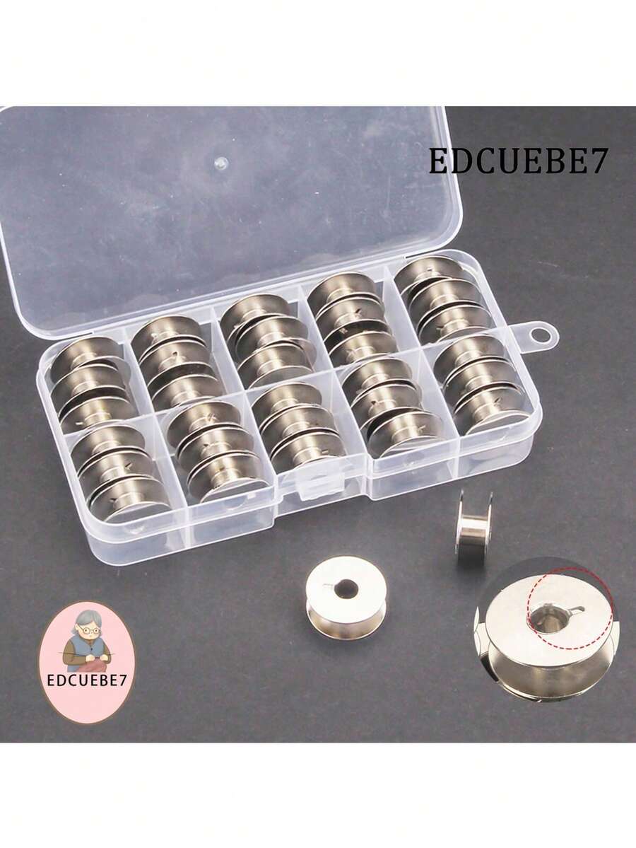 EDCUEBE7 30件工業縫紉機線軸，耐用鋁製帶溝槽線軸，服裝機械縫紉配件，適用於 Bernina Brother Riccar Lock Pfaff 1200 縫紉機 #55623S #SA159#H12413002（剪刀顏色隨機）