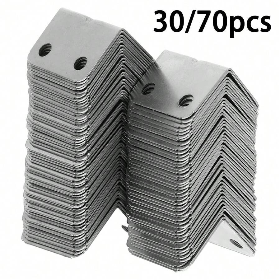 Bộ 30/70 chiếc giá đỡ góc bằng thép, giá đỡ góc vuông, giá đỡ góc chữ L bằng kim loại chịu lực cao dùng để đỡ kệ.