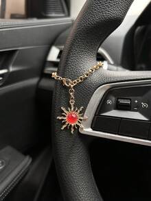 Sun God Car Hanging Ornament, Retro Sun Pendant Steering Wheel Decor, Car Accessories - A - View 7
