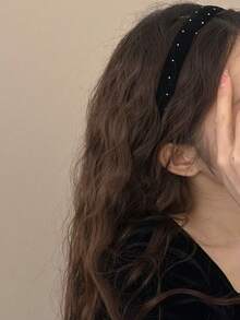 Fascia per capelli in velluto con cristalli larga 2cm, fascia per capelli retrò alla moda e ampia, accessorio per capelli elegante adatto per l'uso quotidiano e la cura della bellezza delle donne - Multicolore - Visualizzare 2