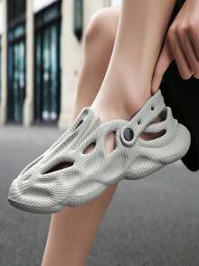 Men's Fashionable Casual Outdoor Breathable Sandals, Korean Beach & House Slippers - Grey - View 5
