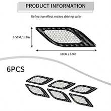 6PCS Car Fender Ood Bumper Reflective Decal Safety Warning Stre Veicle Tection Body Stickers Ration Universal Black-Wite - Đen trắng - Xem 3
