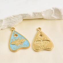 1pc/4pcs Cute Delicate 304 Stainless Steel Vacuum Electroplated Heart & Butterfly Pattern Multi-Color Drip Oil Jewelry Pendant Charm Suitable For DIY Necklace Bracelet Earring Jewelry Making - S3259 - View 5