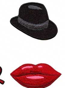 4pcs Red Pop Star Mini Set Patch Music Artist Lover Embroidered Iron On - Multicolor - View 5