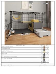 3-Tier Cat Cage With Drawer Litter Box, Assembled Metal Cat Cabinet, Pet Fence, Suitable For Kittens And Small Cats, Easy To Install - Multicolor - View 17