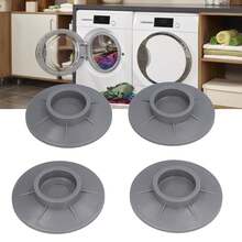 4Pcs Vacuum Suction Cup Washing Machine Feet Pad, Non Slip Anti Vibration Noise Reduction Pad, TPU Soft Rubber, Gray, Universal For Home Appliances - View 6