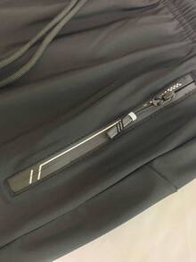 彈性快乾女款七分褲，附拉鍊口袋，舒適透氣運動短褲，適合夏季 - 灰色 - 查看 8