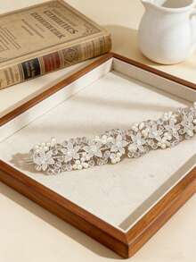 1pc Girls Pearl 3D Flower Headband, Wedding Bridesmaid Holiday Party Hair Accessory - Multicolor - View 6