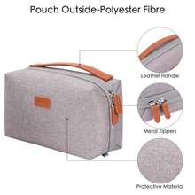DDgro Electronics Organizador Bolsa de viaje Bolsa de accesorios perfecta para electrónica cargador de MacBook y cables cables disco duro gris claro-café DD015 - Gris Clarocaf - Ver 3