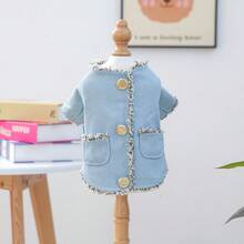 PETCIRCLE 1pc Pet Clothes, Dog Apparel, Two-Leg Jacket For Small Dogs, Fragrant Wind Coat - Blue - View 14