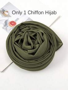 2件套女士围巾头巾帽子套装，多功能基础帽套装，中东斋月配套长袍，弹性基础帽雪纺围巾帽子组合休闲套装 - 軍綠色 - 查看 10