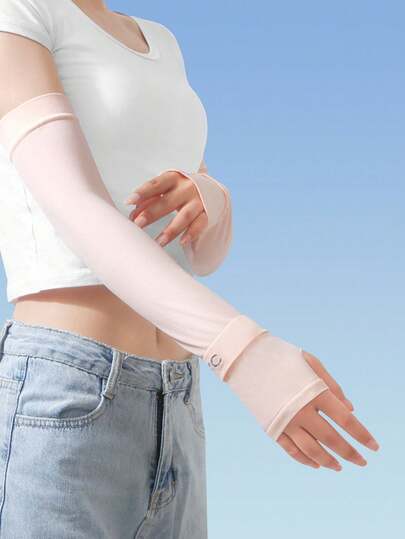 1 Pair UV Protection Ice Silk Arm Sleeves, Invisible Breathable Sunscreen Sleeve For Outdoor Cycling & Leisure, Suitable For Summer