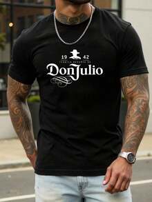 100% Algodón Unisex Cuello Redondo Manga Corta Marca "Don Julio Tequila" - Camiseta Inspirada - Camisetas Básicas Para Verano Tops de Hombre - Negro - Ver 9