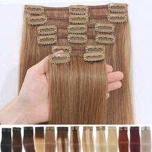 8 Tressen Invisible Clip in Hair Extensions 100% Remy Human Echthaar Haarverlängerung Tresse Dick Glatt pelucas de cabello humano #4/27 Mittelbraun & Dunkelblond #12/613 Goldbraun & Hellblond #18/613 Licht Asche Blond & Hellblond 20cm 25cm 30cm 35cm 40cm 45cm 50cm 65cm 60cm perücke damen perücke echthaarperücke haarverlängerung echthaar - S6 - Übersicht 2