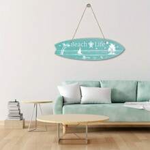 海岸风情木质壁挂，创意北欧极简主义海滩生活主题墙饰 - 彩色 - 查看 3