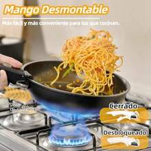 Juego de ollas y sartenes antiadherentes Juego de 23 Ollas Sarten Batería de Cocina Juego de Sartenes con Mango Desmontable Batería de Cocina Apto para Lavaplatos Y Horno - Negro - negro clásico - Ver 3