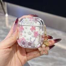 Floral Pattern Apple Wireless Earphone Anti-Drop Protective Case, Suitable Compatible With Apple Wireless Earphone Case, Scratch-Resistant And Anti-Fall - Dusty Purple - View 8