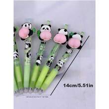 5支/套可爱弹力回弹笔，学生可轻松按压圆珠笔进行解题，熊猫造型弹力音乐圆珠笔，减压解压，高品质学生签名笔 - 多款 - 查看 11