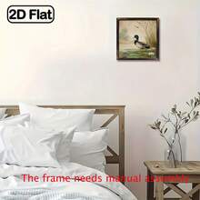 2D Flat, 1pc Rustic Mallard Duck Wooden Wall Art, 8x8 Inch, Polish Finish - Vibrant Duck Lotus Flower Scene, Ideal For Home Office Decor, No Electricity Needed, Perfect Holiday Gift Plaque Ornament. - 1 YEAR - View 10