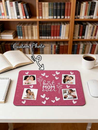 Personalized Photo Mouse Pad, Mother's Day Limited Edition, Photo Customized Mouse Pad, Warm Gift For Mom, Practical Gift, Can Be Used As Desktop Decor, Office Supplies, Holiday Gift, Commemorative Gift